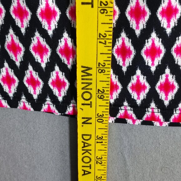 Tommy Bahama Midi Dress women's size M black pink white geometric pattern light - Picture 7 of 8